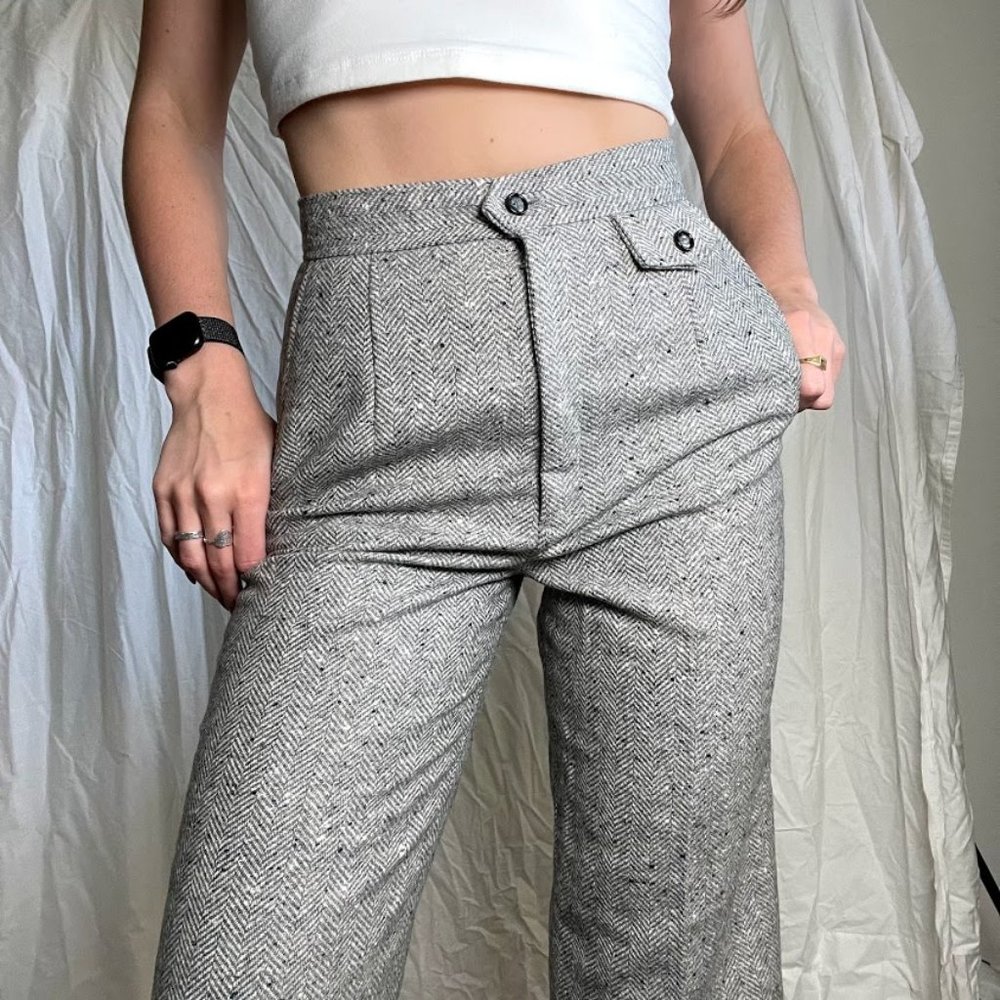 Vintage High Waisted Wool Pants